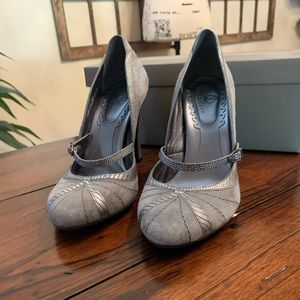 Cole Haan Suede & lizard print heels